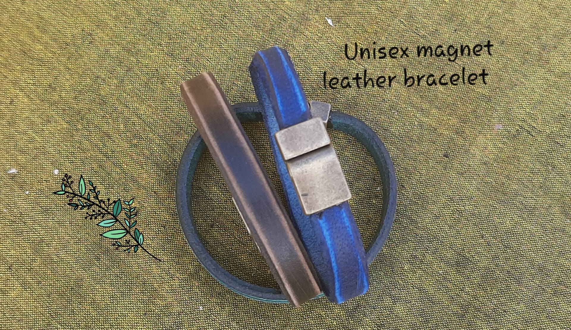 Magnet-Lederarmband, Unisex-Lederarmband, Handgefertigtes Lederarmband, Für Männer Lederarmband Magnet-Lederarmband, Unisex-Lederarmband, Handgefertigtes Lederarmband, Für Männer Lederarmband von HakujiLeather