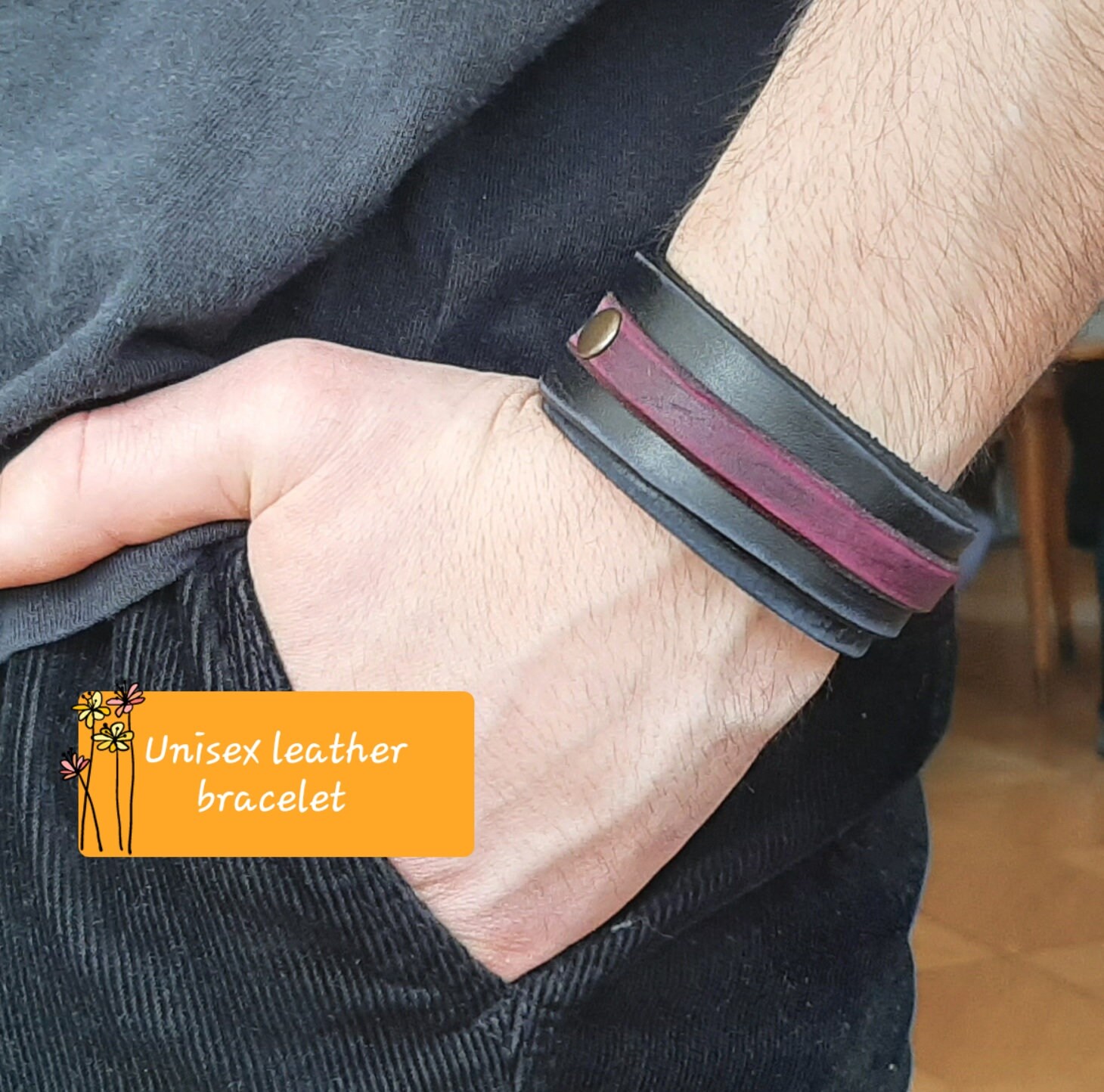 Natürliches Lederarmband, Unisex Handgefertigtes Lederarmband Für Männer Natürliches Lederarmband, Unisex Handgefertigtes Lederarmband Für Männer von HakujiLeather