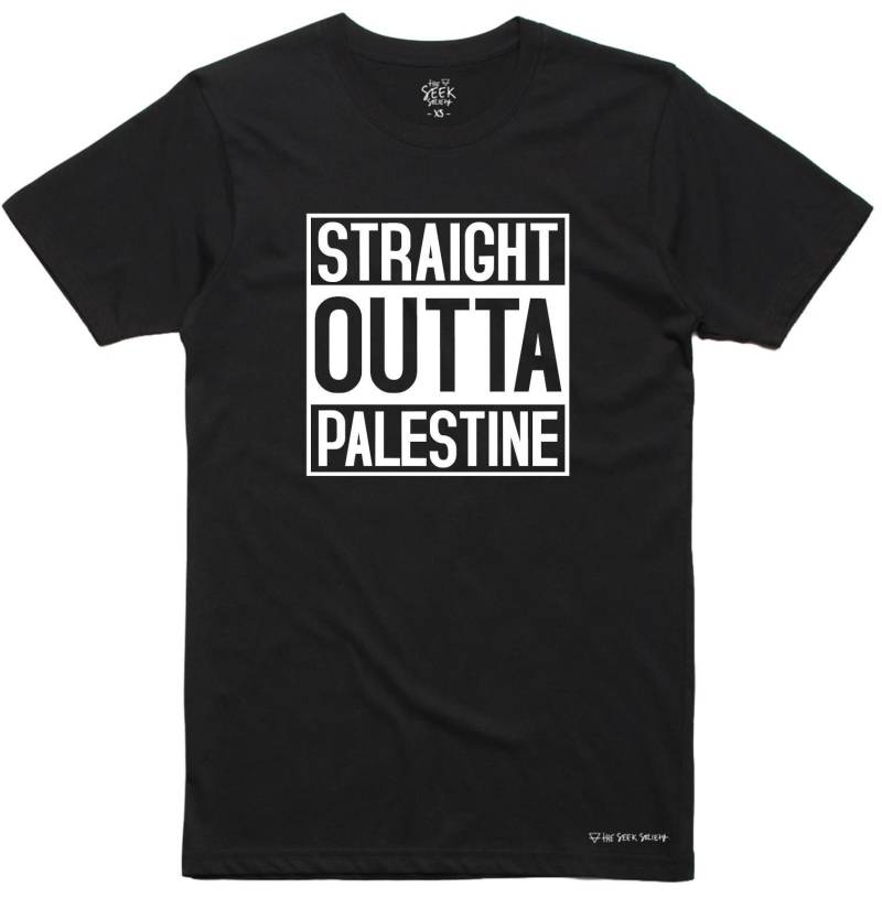 straight Outta Palestine Shirt Unisex Baumwoll T-Shirt von HalaPrints