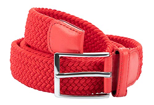 Halal-Wear Komfortabel Elastische Geflochtener Stretch Gürtel - Stretchbelt - Stoffgürtel - Flecht mit pu Leder für Damen und Herren (Rot) von Halal-Wear