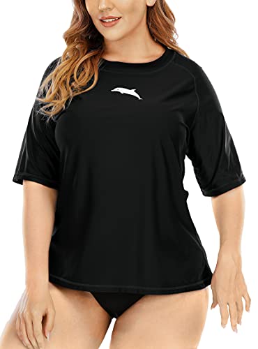 Halcurt Schwimmshirt Damen Übergröße UV Shirt Damen Kurzarm 4X von Halcurt