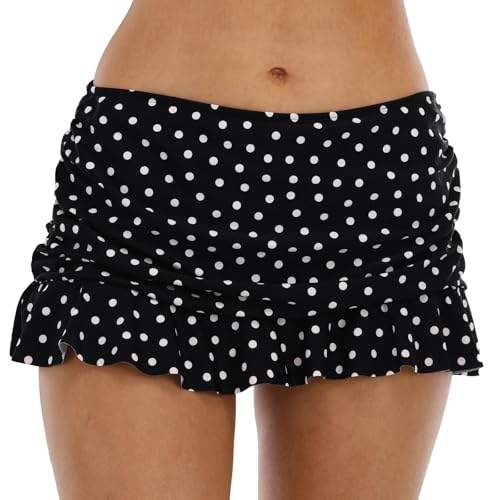 Halcurt Baderock Damen Kurze Rock Bikinirock Eingebaut Bikinihose Schnell Trocknende Badeshorts Bauchkontrolle Badehose Schwimmrock M von Halcurt