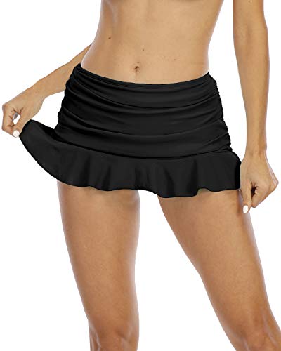 Halcurt Baderock Damen Kurze Rock Bikinirock Eingebaut Bikinihose Schnell Trocknende Badeshorts Bauchkontrolle Badehose Schwimmrock M von Halcurt