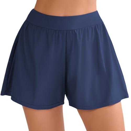 Halcurt Badeshorts Damen Badehose Schnell Trocknende Schwimmhose Locker Boardshorts Strand Surf Schwimmshorts L von Halcurt