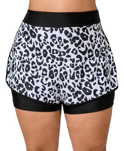 Halcurt Badeshorts Damen Übergröße Badehose Schnell Trocknende Boardshorts Locker Schwimmshorts Strand Surf Schwimmhose 3X von Halcurt