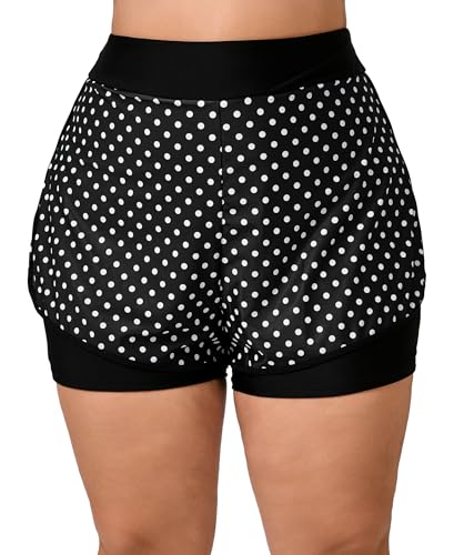 Halcurt Badeshorts Damen Übergröße Badehose Schnell Trocknende Boardshorts Locker Surf Schwimmhose Strand Schwimmshorts 2X von Halcurt