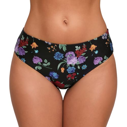 Halcurt Bikinihose Damen Mittelhohe Bund Schwimmhose Schnell Trocknende Bikini Shorts Strand Surf Badehose M von Halcurt