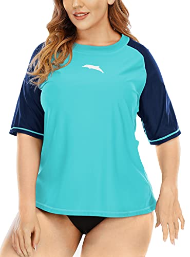 Halcurt UV Schutz Shirt Damen Grosse Grössen Rashguard Shirt Damen Wasser 4X von Halcurt