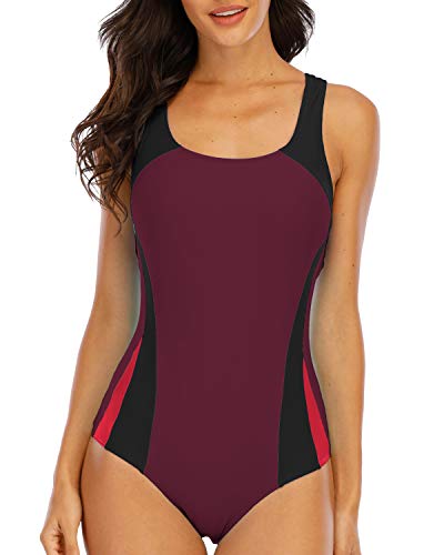 Halcurt Damen Sportlicher Einteiler Badeanzug Racer Back Schwimmanzug Figuroptimizer Bademode von Halcurt