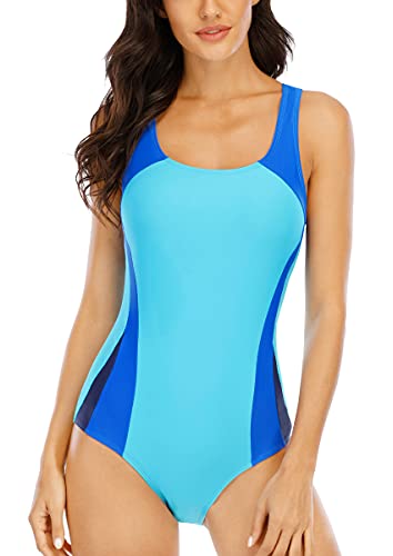 Halcurt Damen Sportlicher Einteiler Badeanzug Racer Back Schwimmanzug Figuroptimizer Bademode von Halcurt