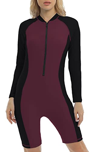 Halcurt Langarm Badeanzug Boyleg Rashguard Surfing Sonnenschutz Neoprenanzug von Halcurt