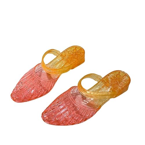 HalcyonFit Damen Casual Slip On Jelly Sandalen Trendy Flip Flops für Sommerurlaub und Strand Spaß Dicker Absatz Kristall Anti-Rutsch Hausschuhe, rot, 38 EU von HalcyonFit