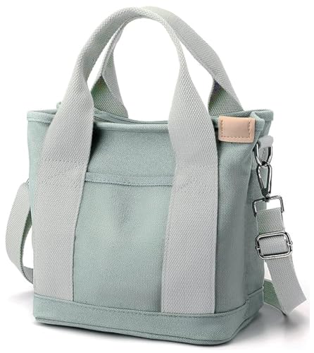 Halemet Kleine Reißverschlusstasche für Damen, Canvas-Umhängetasche, Umhängetasche, Messenger Bag 2023, grün, Large Halemet Kleine Reißverschlusstasche für Damen, Canvas-Umhängetasche, Umhängetasche, Messenger Bag 2023, grün, Large von Halemet