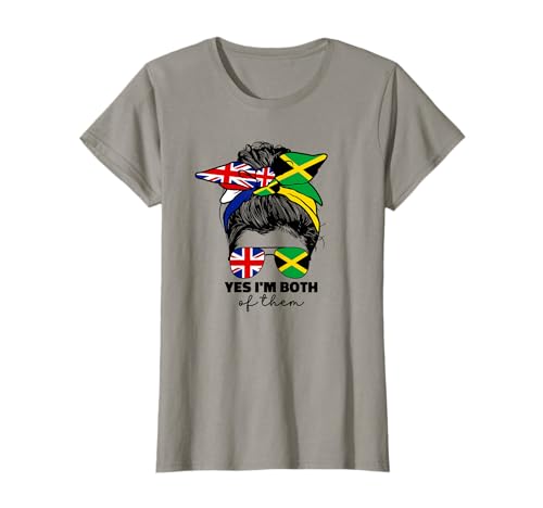Halbe britische und jamaikanische britische Flagge von Jamaika, Mädchen, Frauen T-Shirt Halbe britische und jamaikanische britische Flagge von Jamaika, Mädchen, Frauen T-Shirt von Half British Half Jamaican Designs Co.