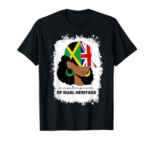 Halbe britische und jamaikanische britische Flagge von Jamaika, Mädchen, Frauen T-Shirt Halbe britische und jamaikanische britische Flagge von Jamaika, Mädchen, Frauen T-Shirt von Half British Half Jamaican Designs Co.