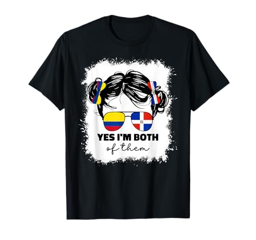 Mischung aus halb dominikanischer und kolumbianischer Flagge Kolumbiens für Kinder und Mädchen T-Shirt von Half Dominican Half Colombian Apparel Co.