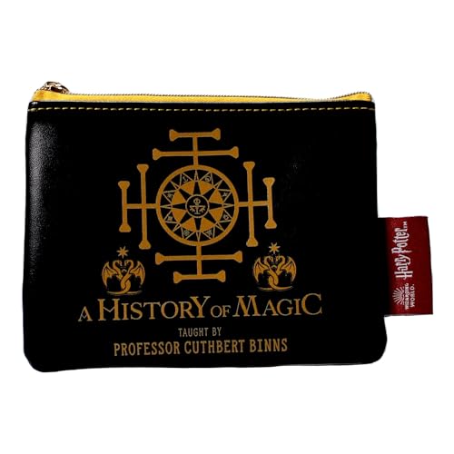 Half Moon Bay Harry Potter History of Magic Münzbörse - Kleine Geldbörsen für Frauen mit Reißverschluss - Schwarz - Damen Accessoire, Mehrfarbig, 9X13cm, Münztasche von Half Moon Bay