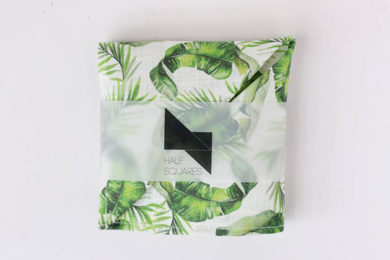 Einstecktuch Aus Reinem Leinen Aquarellfarben Mit Bananenblättern von HalfSquares