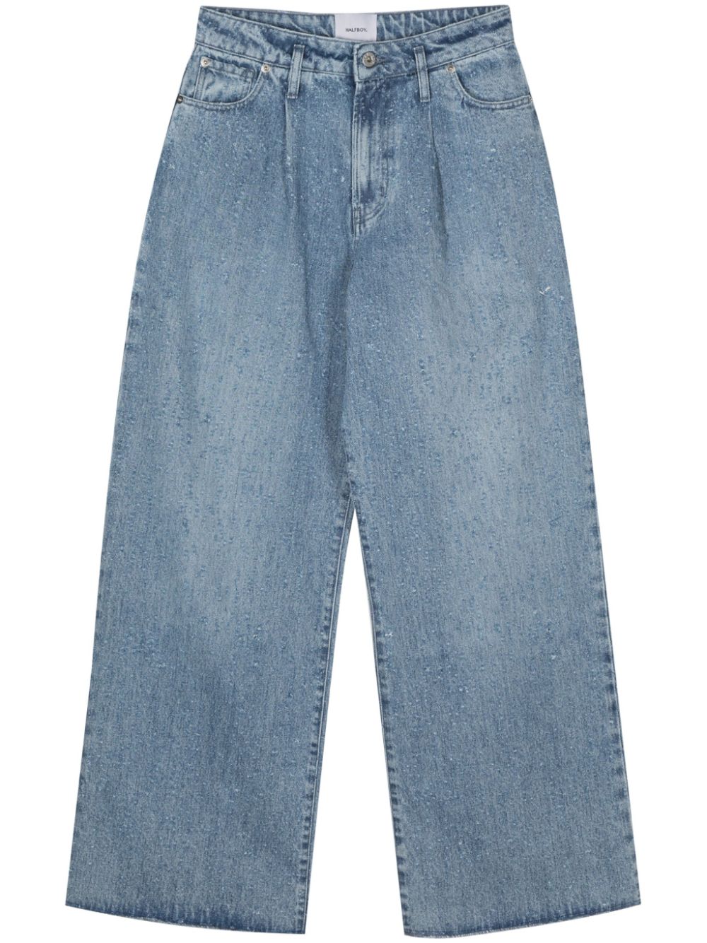 Halfboy Weite Jeans mit Logo-Patch - Blau von Halfboy