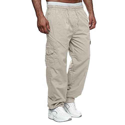 Cargo-Jogginghose für Herren, leger, Sport, Kordelzug, dünne Jogginghose, weiß, 31-35 von Halfword