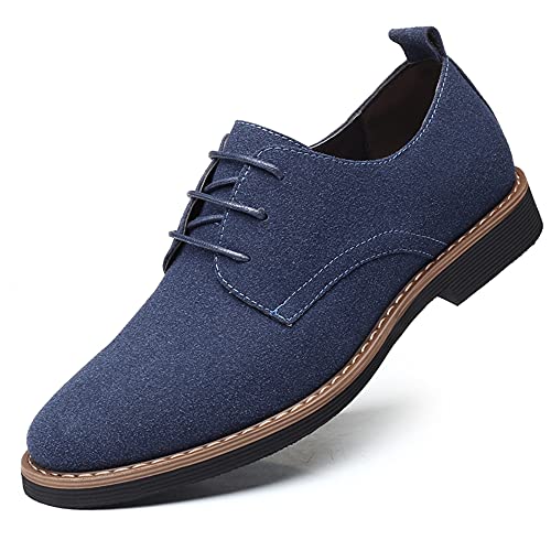 Halfword Herren Wildleder Leder Oxford Schuhe Klassische Schnürschuhe Business Freizeitschuhe Blau 41 von Halfword