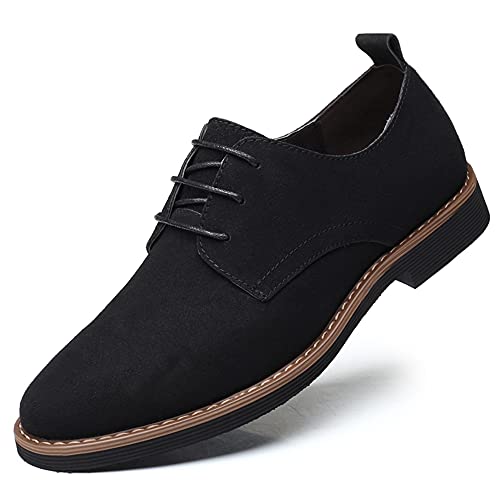 Halfword Herren Wildleder Leder Oxford Schuhe Klassische Schnürschuhe Business Freizeitschuhe Schwarz 40 von Halfword