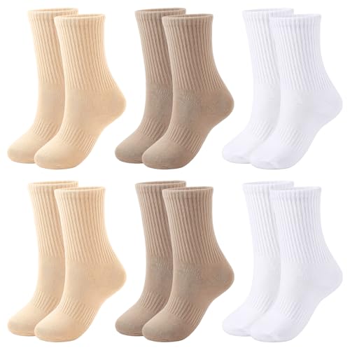 Halinuia 6 Paar Tennissocken Damen Herren 35-39 Laufsocken Strümpfe Sportsocken Atmungsaktive Baumwollsocken Crew Socks Anti Schweiß Socken von Halinuia