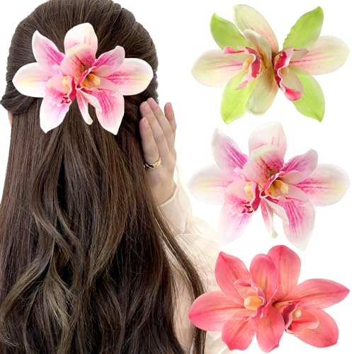 3 Stück Blumen Haarklammer Set Bunt Haarspangen Damen Haarklammern Blumenhaarklammern Flower Hair Clip for Women Haarspange Blume Haarclips Damen Haarklammer Blume Hairclip Hair Accessories für Party von Hallaway
