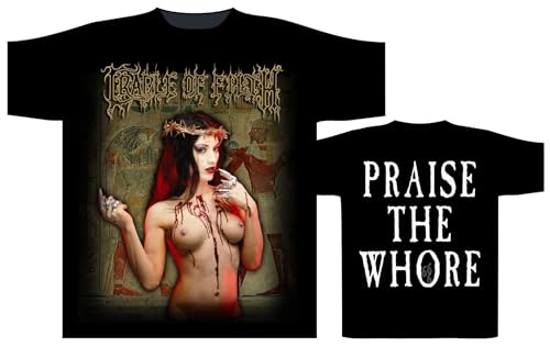 Cradle of Filth - Praise The Whore 666 - Original Lizensierte Band Merchandise - Halle15Clothes (DE/NL/SE/PL, Alphanumerisch, XL, Regular, Regular, schwarz) von Halle 15 Clothes