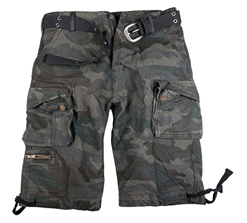H 15 Merch Ultra Cargo Shorts Vintage Shorts S Bis 5XL (M, Schwarz Camouflage) von Halle 15 Clothes