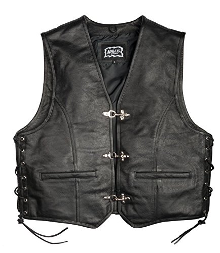 Biker Lederweste mit Schnallen Lederkutte Bikerweste Echtleder H15 Merch ! (M) von Halle 15