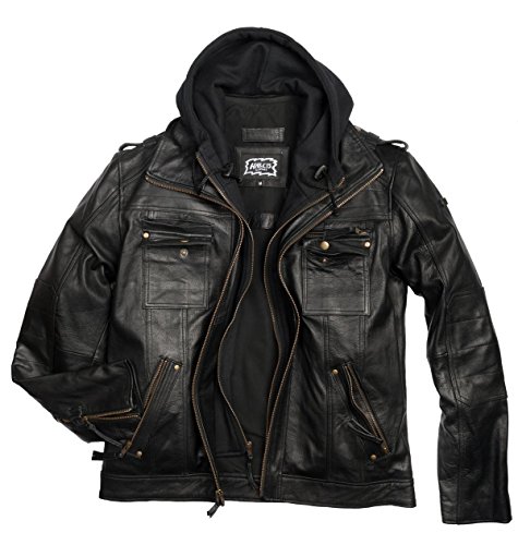 H15 Herren Lederjacke Battlejacket Echtleder (XL) von Halle 15