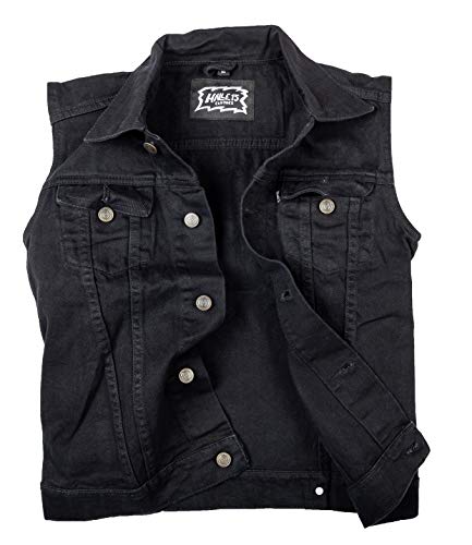 Halle 15 Ladies Denim Kutte Damen Jeanskutte Bikerkutte Metalkutte Schwarz (XL) von Halle 15