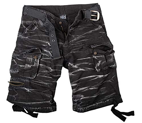 Halle 15 Ultra Cargo Shorts Black Stripes Vintage Shorts S Bis 5XL (3XL) von Halle 15 Clothes