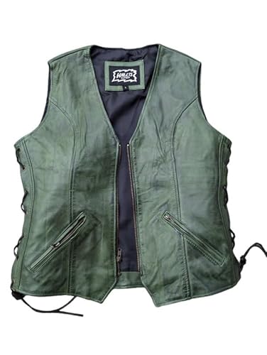 Halle 15 Original Clothes - Lederweste - Ladies Lederkutte -Grün (M) von Halle 15