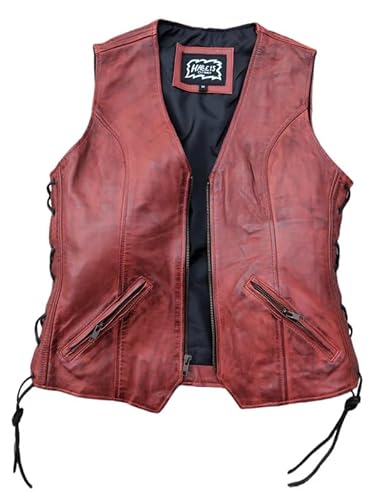 Halle 15 Original Clothes - Lederweste - Ladies Lederkutte - Rot (XXL) von Halle 15