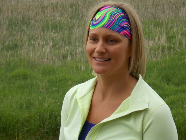 Performance Stirnband | Workout Fitness Yoga Neon Swirly Performance Stirnband | Workout Fitness Yoga Neon Swirly von HalleBand