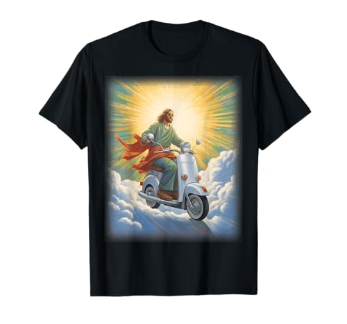 Jesus Vintage Moped Heaven Christian Männer Frauen Hippie Biker T-Shirt von Halleluja Tees and Gifts