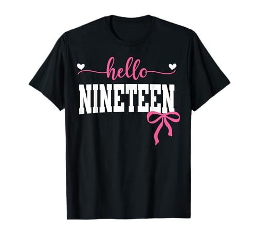 Hallo Neunzehn Est 2006 Coquette Bow 19. Geburtstag Mädchen T-Shirt von Hallo Geburtstag Pink Coquette Bow Frauen cooles T