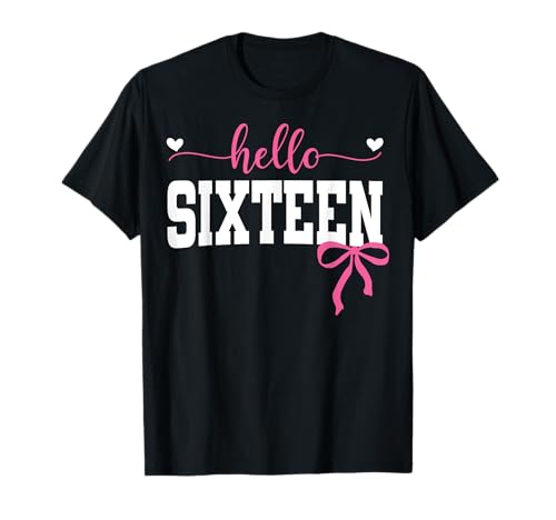 Hallo Sechzehn Est 2009 Coquette Bow 16. Geburtstag Mädchen T-Shirt von Hallo Geburtstag Pink Coquette Bow Frauen cooles T