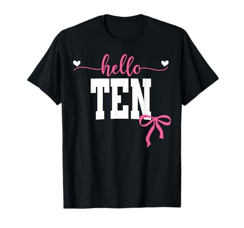 Hallo Ten Est 2015 Coquette Bow 10. Geburtstag Mädchen T-Shirt von Hallo Geburtstag Pink Coquette Bow Frauen cooles T