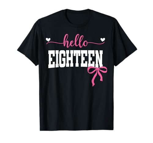 Hallo achtzehn Est 2007 Coquette Bow 18. Geburtstag Mädchen T-Shirt von Hallo Geburtstag Pink Coquette Bow Frauen cooles T