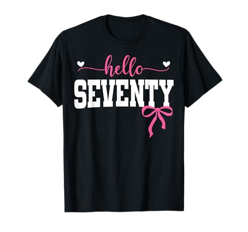 Hallo siebzig Est 1955 Coquette Bow 70. Geburtstag Mädchen T-Shirt von Hallo Geburtstag Pink Coquette Bow Frauen cooles T