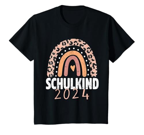 Endlich Schulkind 2024 Süßes Regenbogen Mädchen Einschulung T-Shirt von Hallo Schule 2024 Lustiger Kinder Schulkind 2024