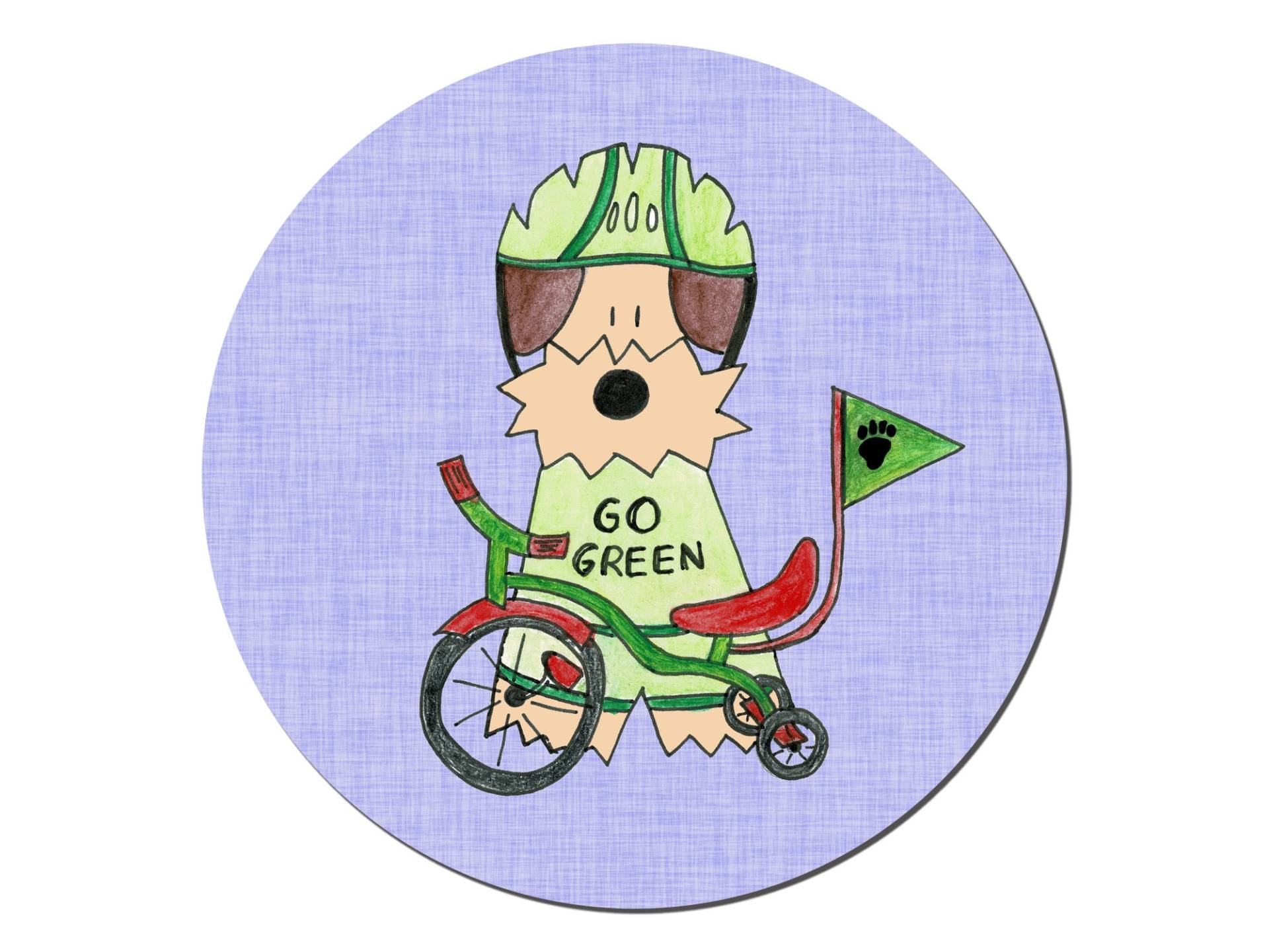 Dreirad Fahrrad Klimaaktivist Airedale Terrier Welsh Fox Lakeland Button Magnet Sticker Flaschenöffner Umweltschutz Umweltschützer Klima von HalloMolly