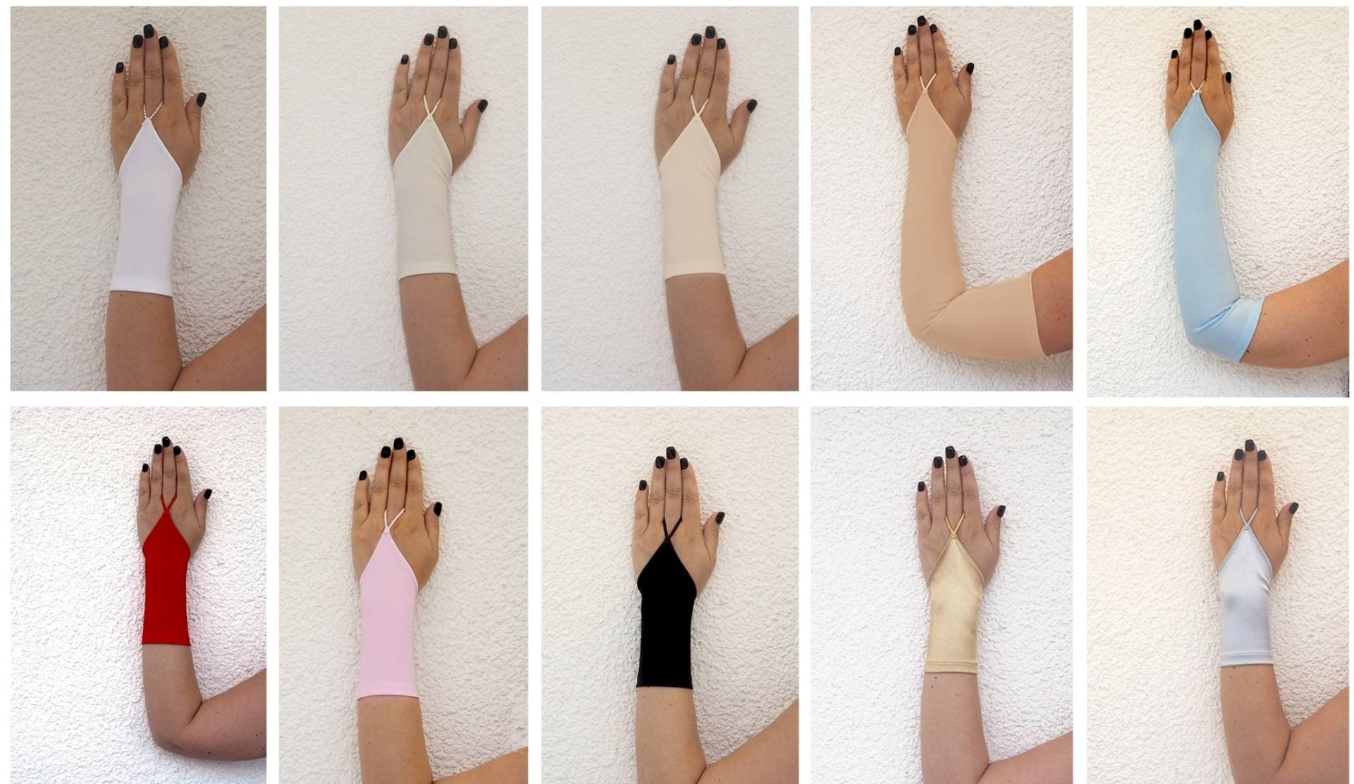 Handschuhe 20cm Lang Brauthandschuhe Kinder Kommunion Hochzeit 11 Farben Armstulpen Aus Satin-Matt Fingerlos Abend Mode Für Frauen von HalloSchaerpe