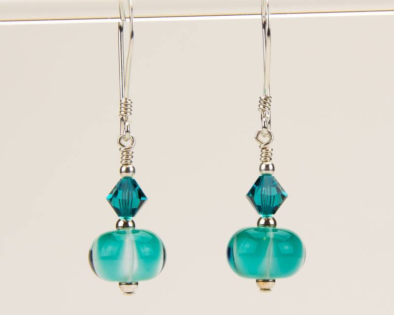 Lampwork Ohrringe/Glasperlen Petrol Schmuck Petrolfarbene Sra Hallockglass Lampwork Ohrringe/Glasperlen Petrol Schmuck Petrolfarbene Sra Hallockglass von HallockGlass