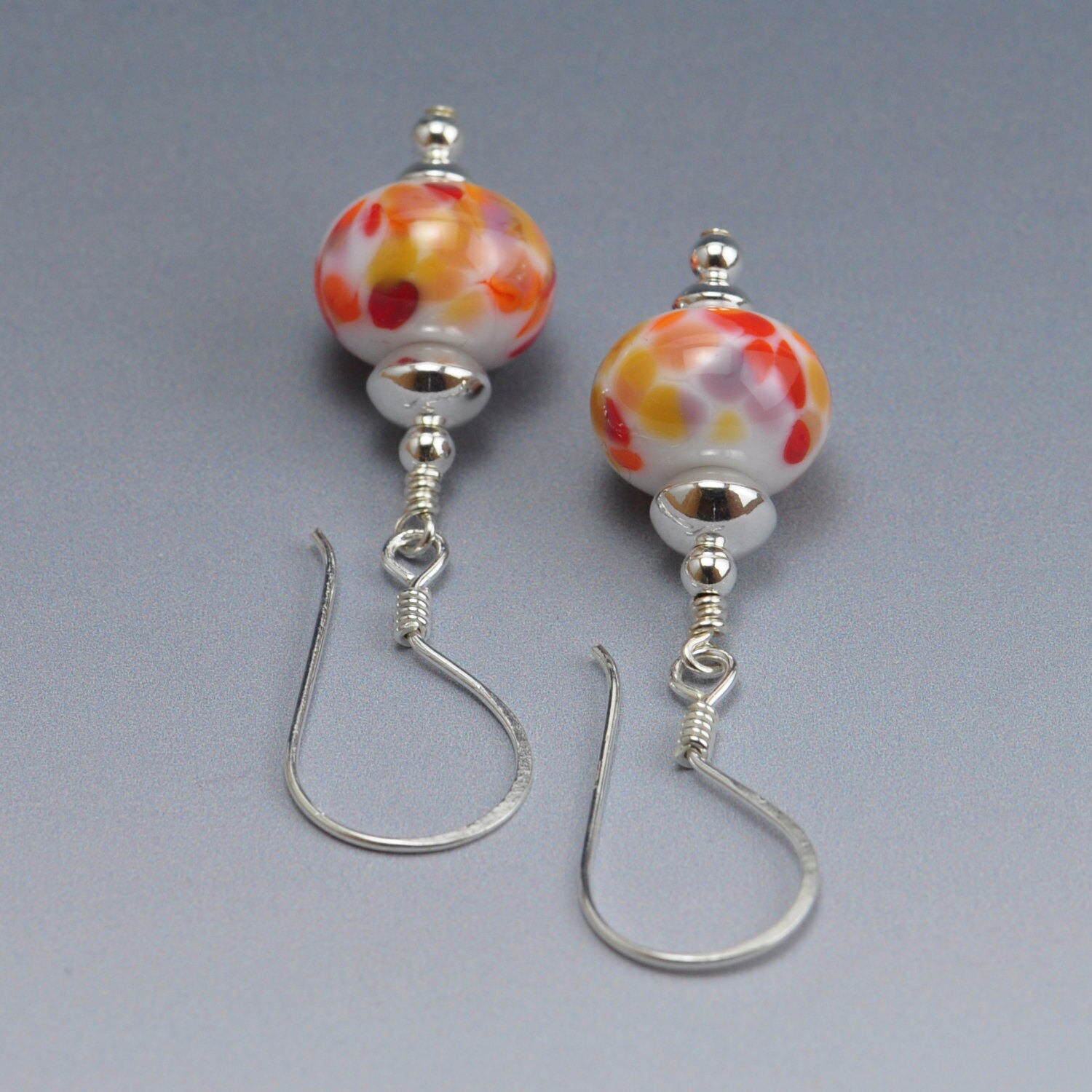 Lampwork Ohrringe/Handgemachte Glasperlen Schmuck Orange Srahallockglass Lampwork Ohrringe/Handgemachte Glasperlen Schmuck Orange Srahallockglass von HallockGlass