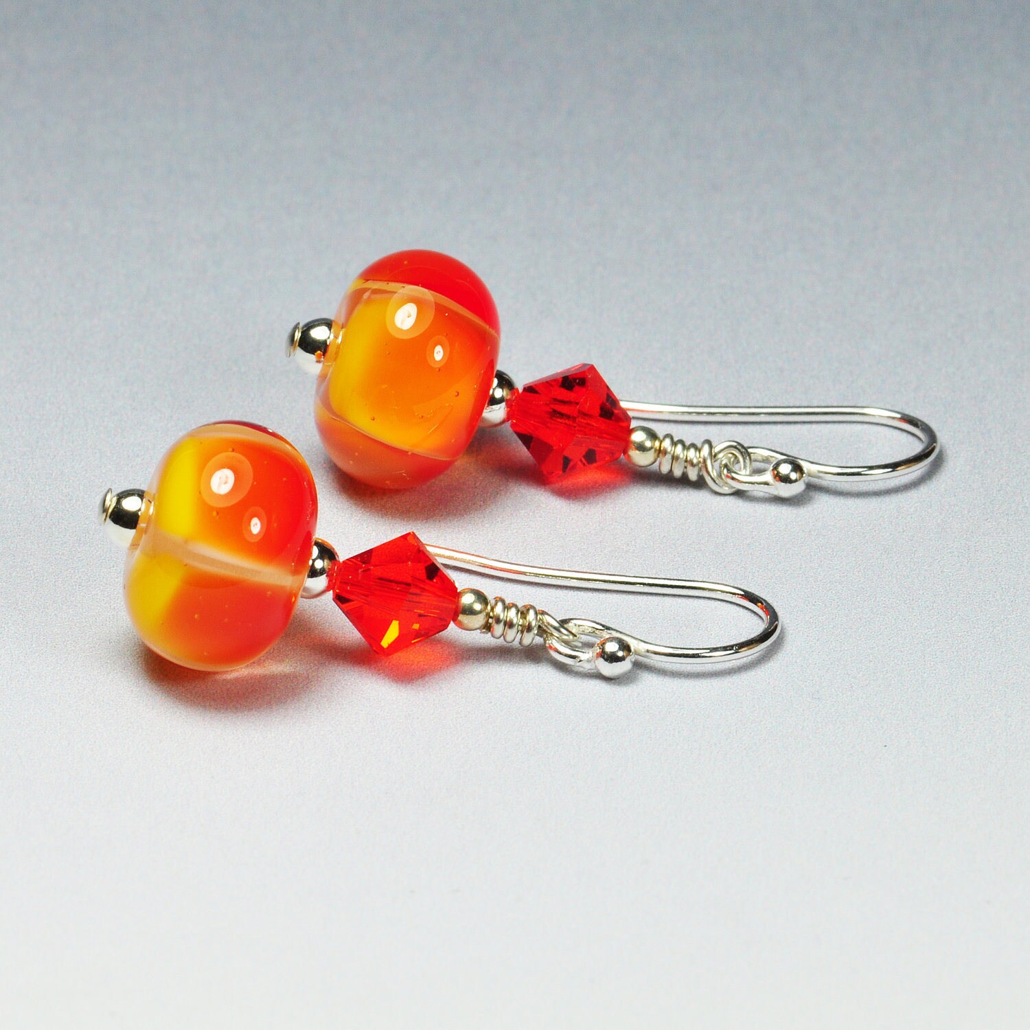 Lampwork Ohrringe/Perlen Glasperlen Schmuck Orange Sra Hallockglass Lampwork Ohrringe/Perlen Glasperlen Schmuck Orange Sra Hallockglass von HallockGlass