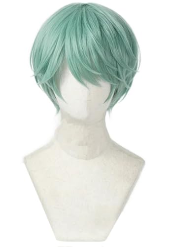Hallojojo Baby Cosplay Perücken Herren 30CM Hellgrün Kurze Haare Kostümperücke mit Pony Verkleidung Dämon Jäger Sajaboys Baby Halloween Karneval Party Maskenball Kostüm Zubehör Anime Wig von Hallojojo